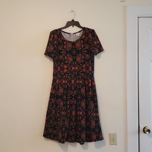 Lularoe Amelia Short Sleeve Patterned Dress